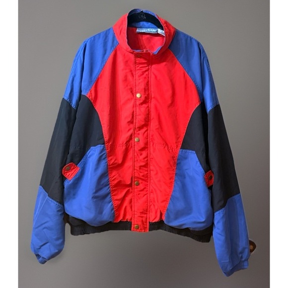 Solare Sporta Other - Solare Sporta Windbreaker Full Zip Jacket Vintage Size XL Black Red Blue